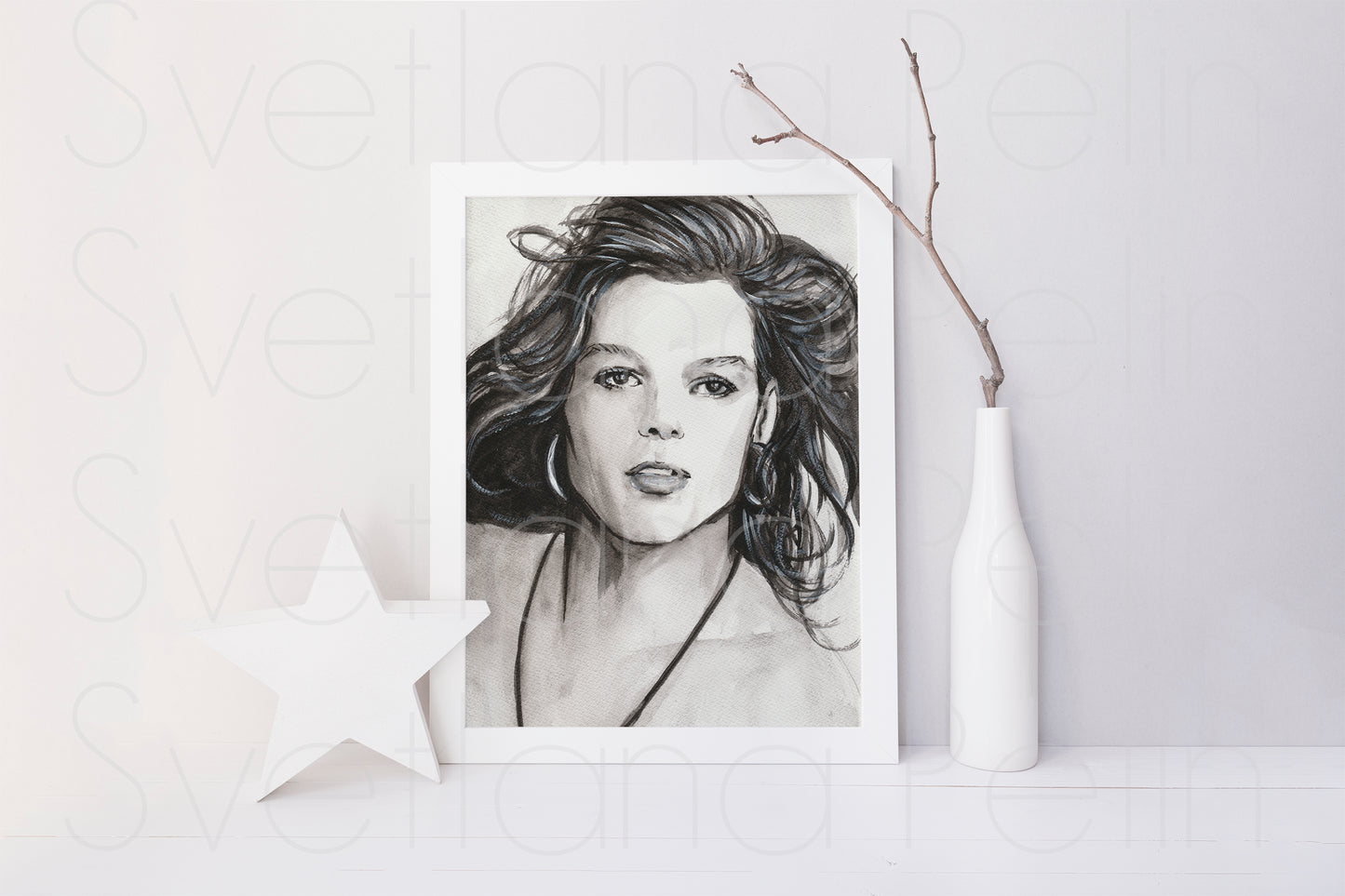 Ricky Martin, RM, ORIGINAL Watercolor Painting, Artwork by Svetlana Pelin