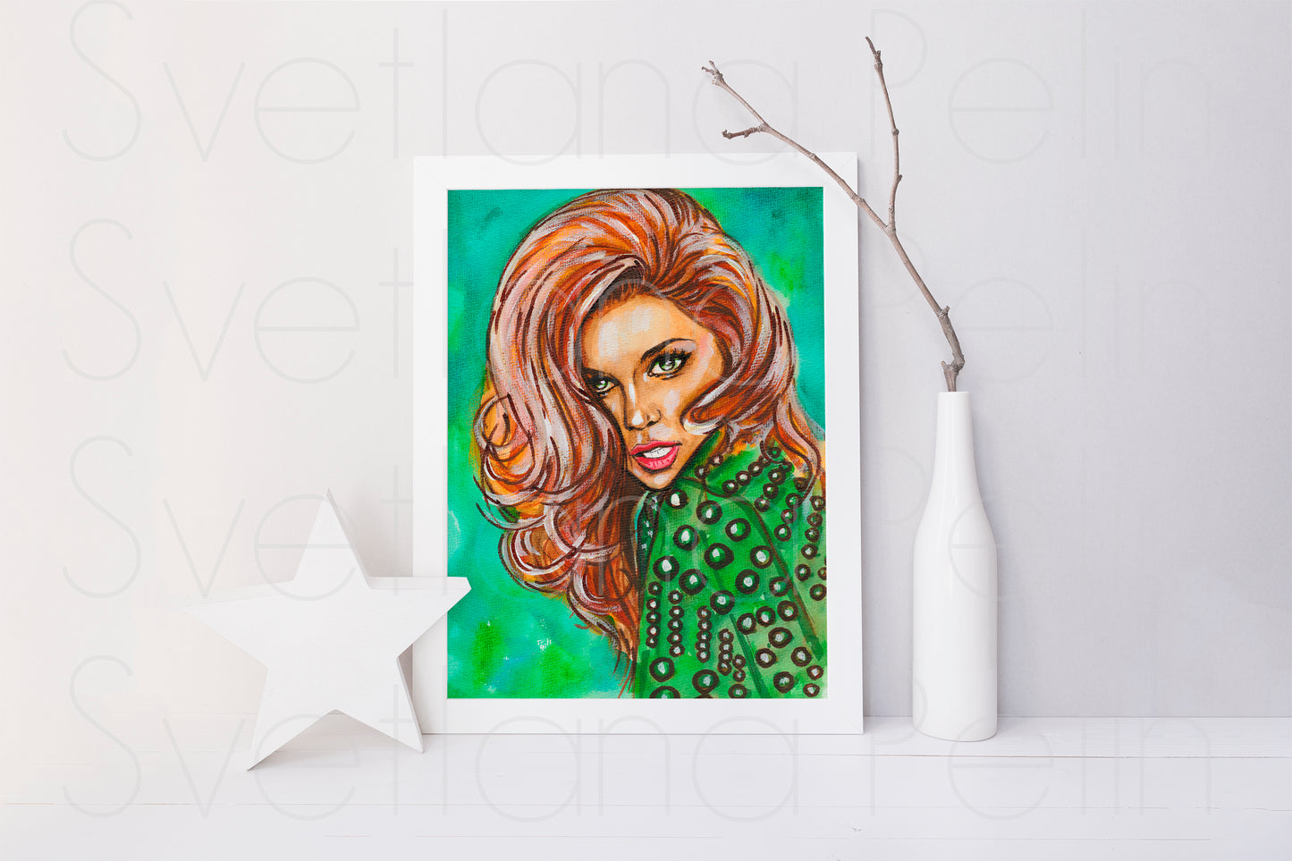Ann-Margret, ORIGINAL Watercolor Painting, Artwork by Svetlana Pelin