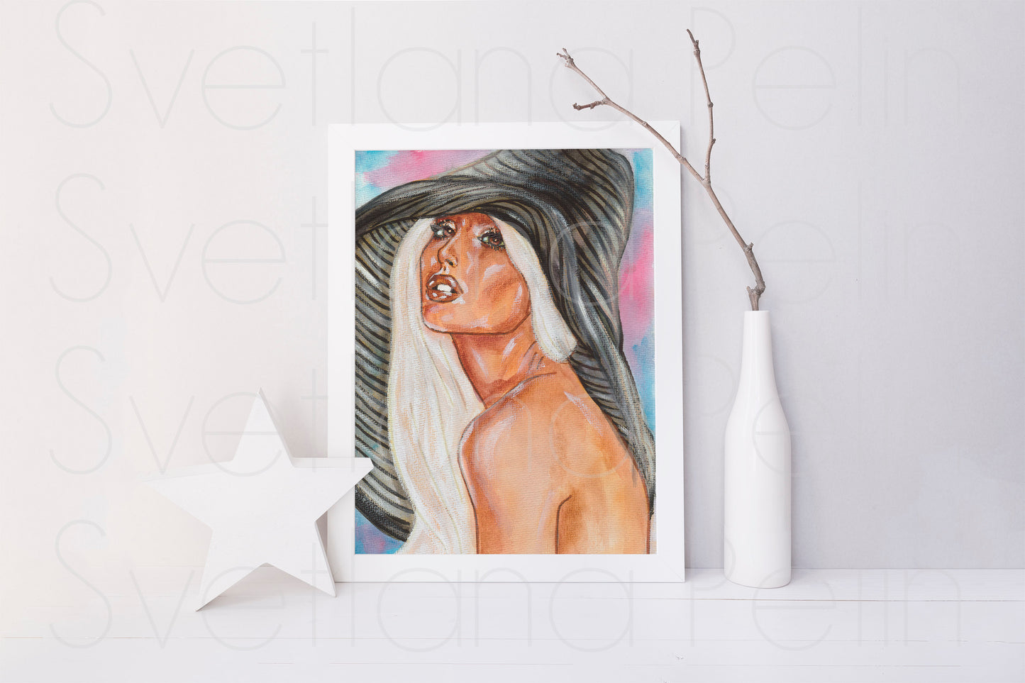 Ariana Grande, AG, ORIGINAL Watercolor Painting, Artwork by Svetlana Pelin