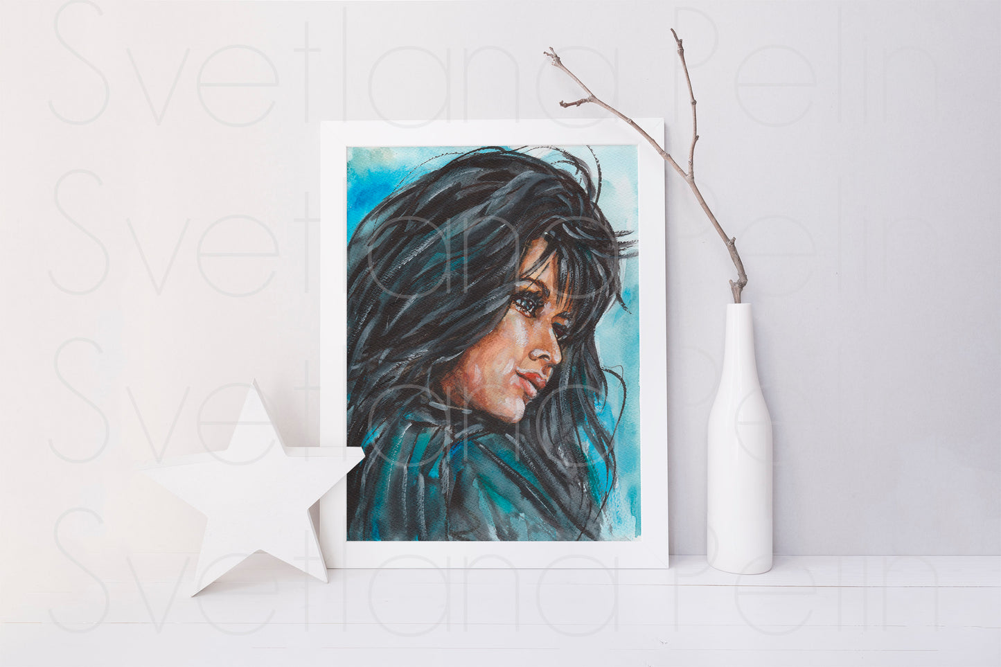 Beverly Hills, Shannen Doherty, ORIGINAL Watercolor Painting by Svetlana Pelin