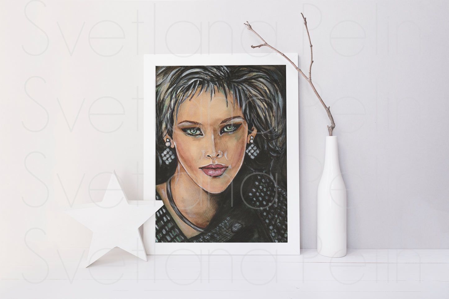 C. C. Catch, ORIGINAL Watercolor Painting, Artwork by Svetlana Pelin