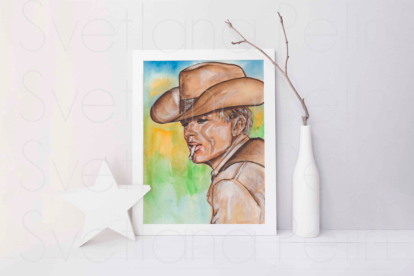 James Dean, Giant, JD, ORIGINAL Watercolor Painting, Artwork by Svetlana Pelin