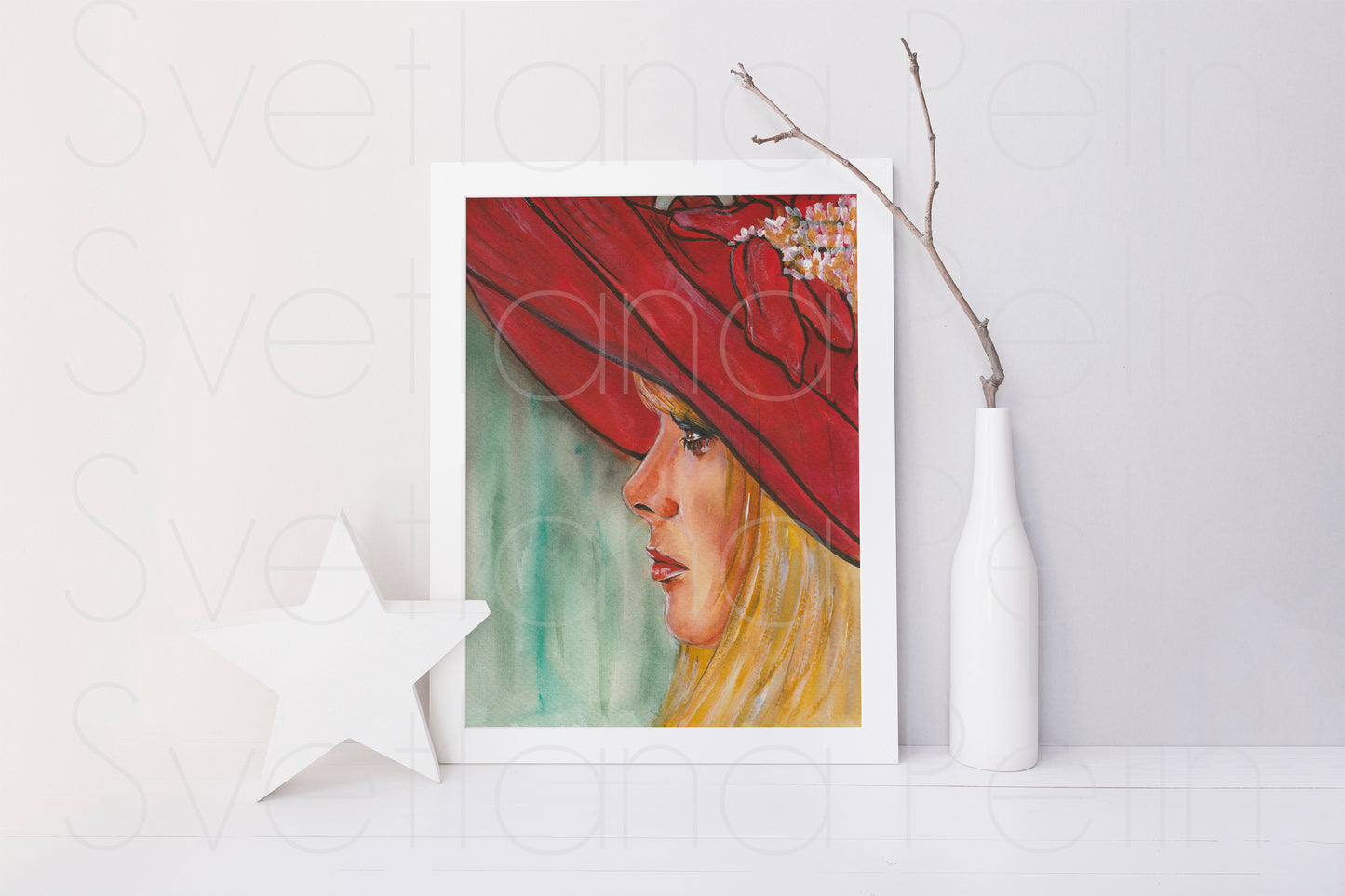 Catherine Deneuve, Les Demoiselles de Rochefort, ORIGINAL Watercolor Painting, Artwork by Svetlana Pelin