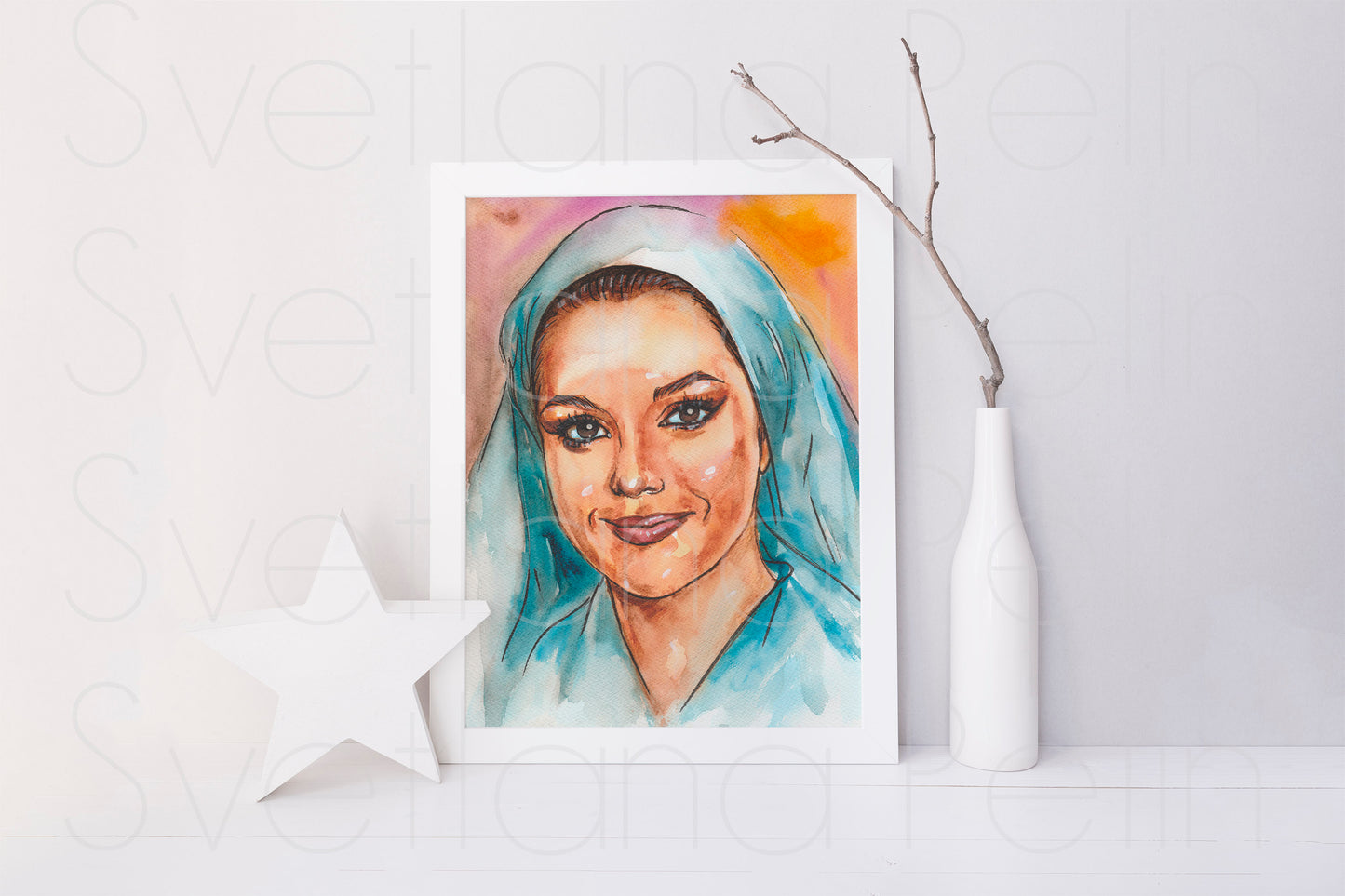 Aydan Sener, Şener, Çalikusu, ORIGINAL Watercolour Painting, Artwork by Svetlana Pelin