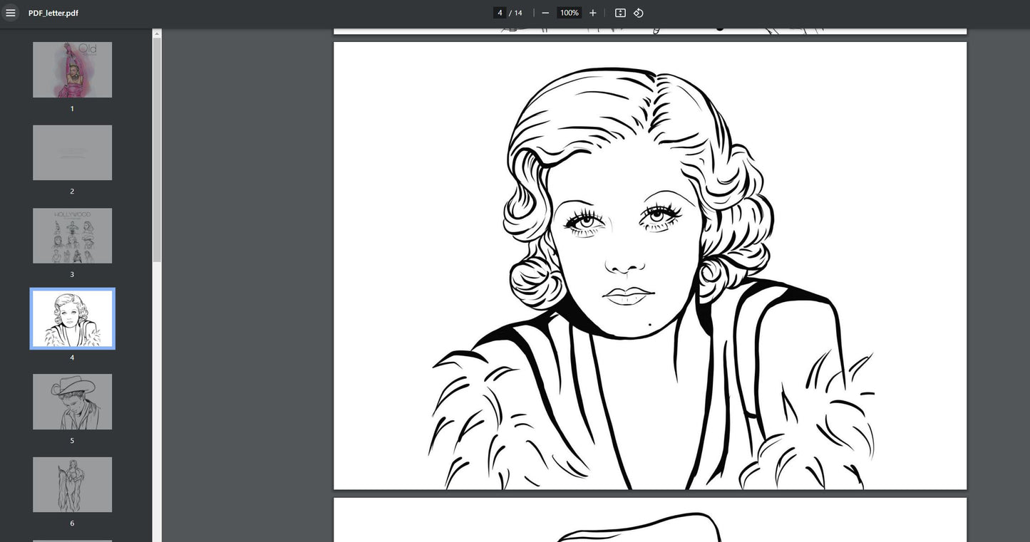 Old Holywood, Coloring Book, INSTANT DOWNLOAD