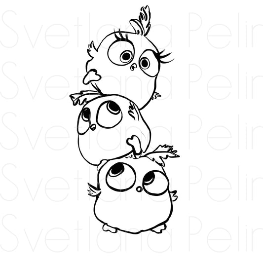 Birds, Coloring Page, Printable Digital Files, INSTANT Download