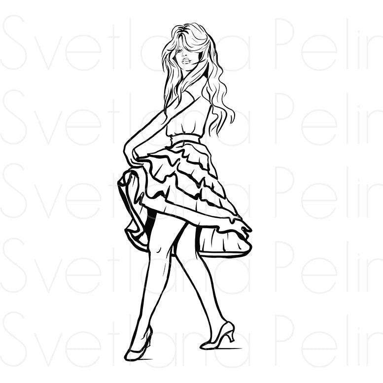 Brigitte, Come Dance with Me, Coloring Page, Printable Digital Files, INSTANT Download