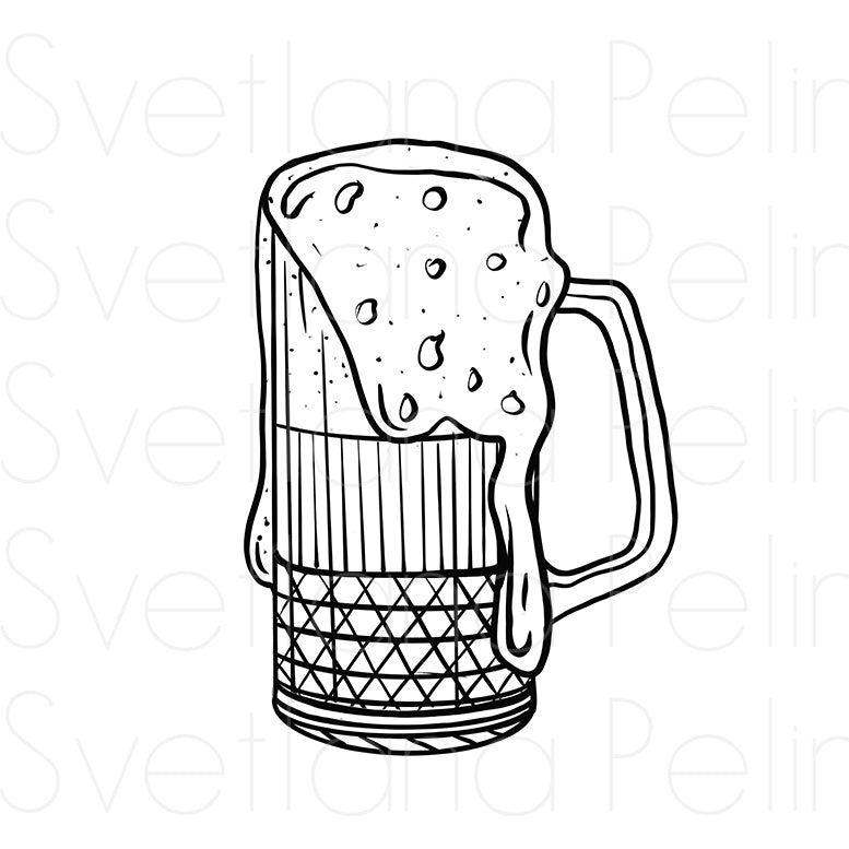 Beer, Drinks, Printable Coloring Page, Printable Digital Files, INSTANT Download