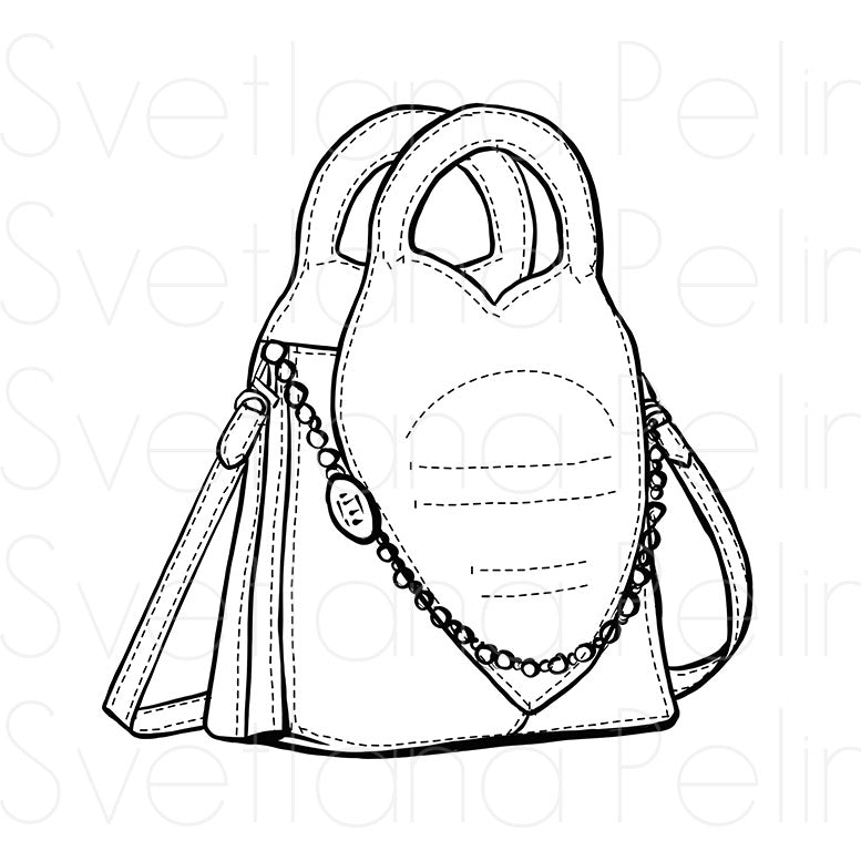 5 Printable Coloring Pages, Luxury Bags, Printable Digital Files, INSTANT Download