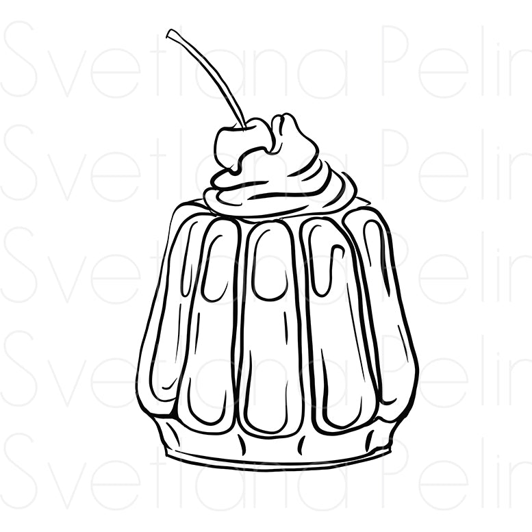 Jelly, Food Dessert, Coloring Page, Printable Digital Files, INSTANT Download