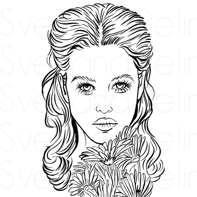 Monica Bellucci, Coloring Page, Printable Digital Files, INSTANT Download