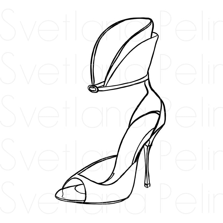 Sandals, Women's Shoes, Coloring Page, Printable Digital Files, INSTANT Download