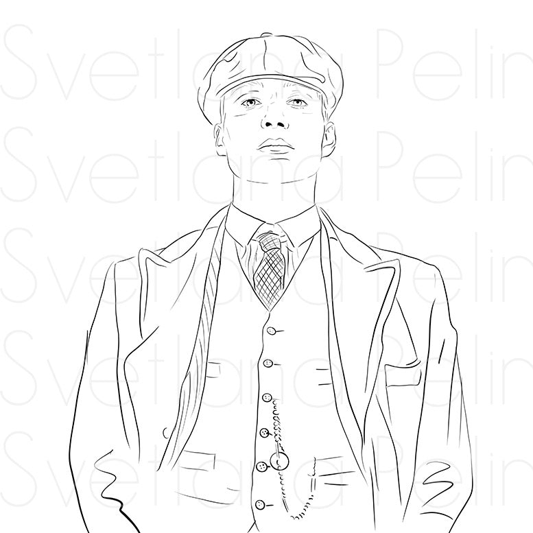 Cillian Murphy, Coloring Page, Printable Digital Files, INSTANT Download