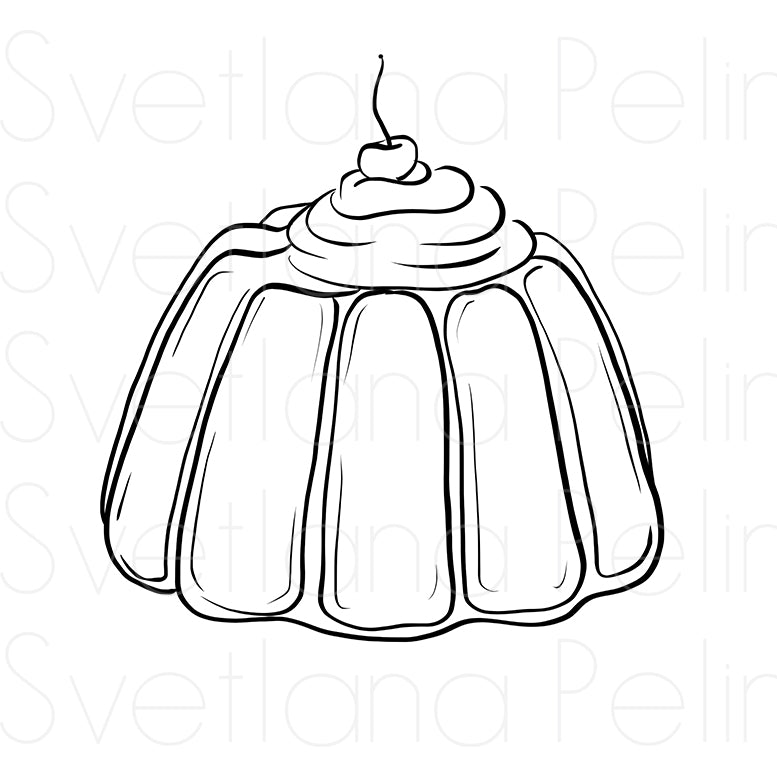 Jelly, Food Dessert, Coloring Page, Printable Digital Files, INSTANT Download