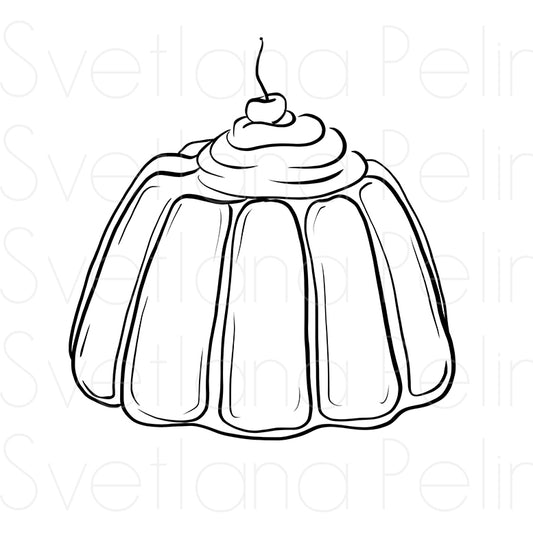 Jelly, Food Dessert, Coloring Page, Printable Digital Files, INSTANT Download