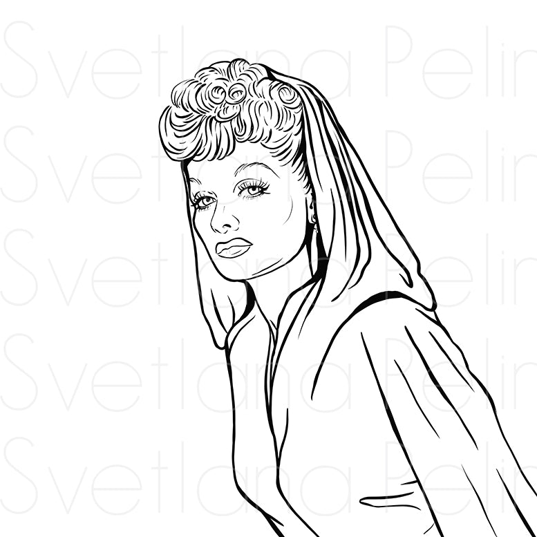 Lucille, Coloring Page, Printable Digital Files, INSTANT Download