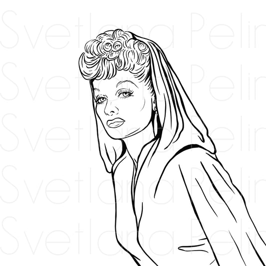 Lucille, Coloring Page, Printable Digital Files, INSTANT Download