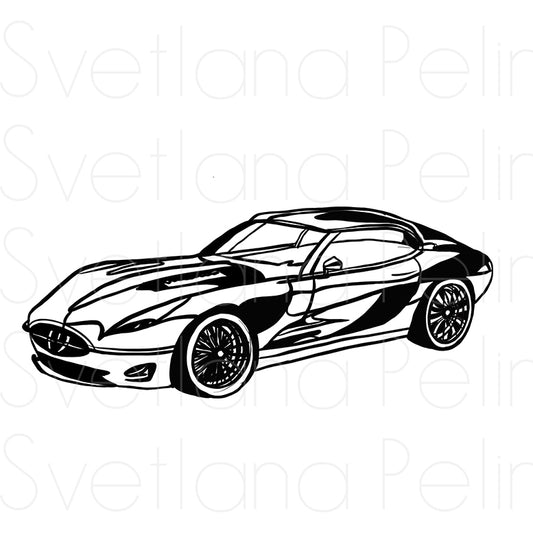 Luxury Car, Coloring Page, Printable Digital Files, INSTANT Download