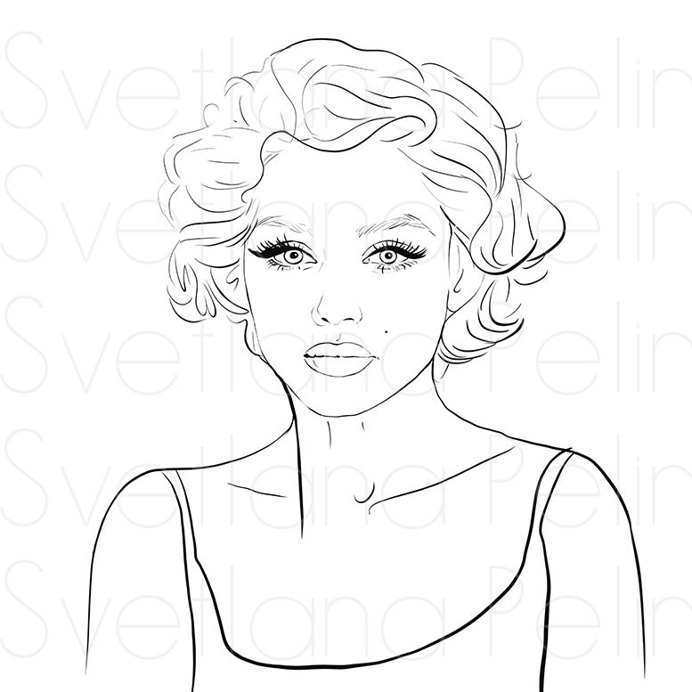 Ana, Coloring Page, Printable Digital Files, INSTANT Download