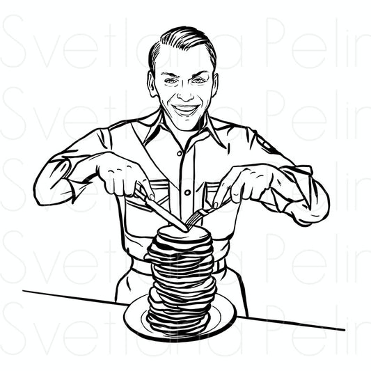 Frank Sinatra, Coloring Page, Printable Digital Files, INSTANT Download