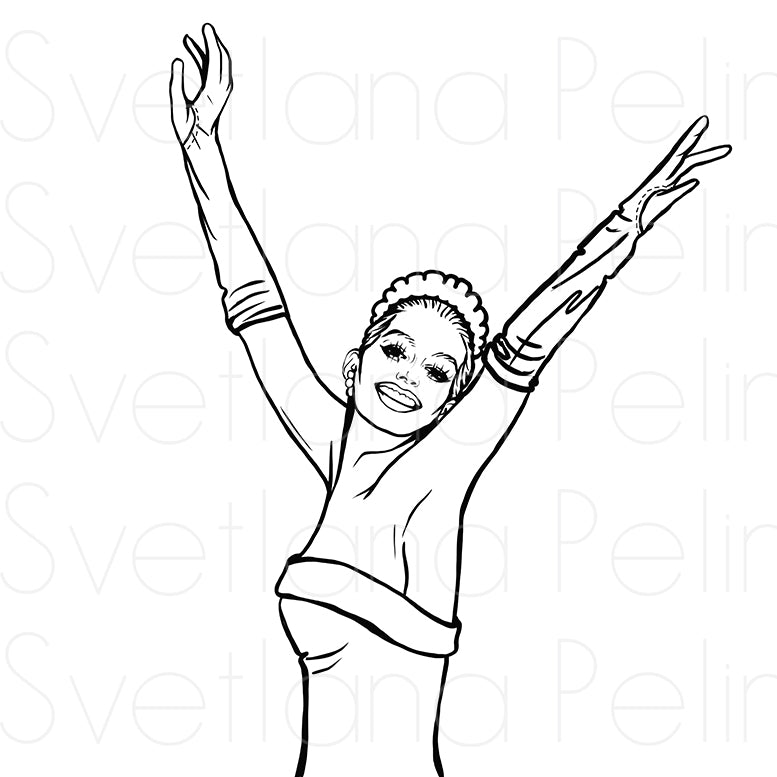 Anne Hathaway, Coloring Page, Printable Digital Files, INSTANT Download