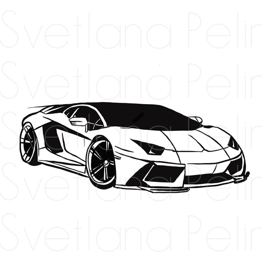 Luxury Car, Coloring Page, Printable Digital Files, INSTANT Download