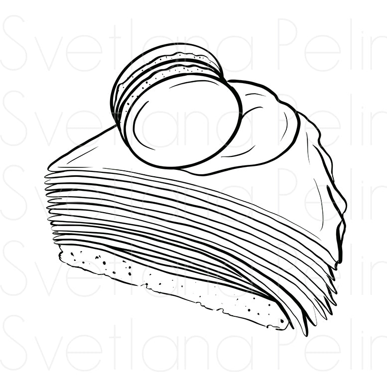 Cake, Food Dessert, Coloring Page, Printable Digital Files, INSTANT Download