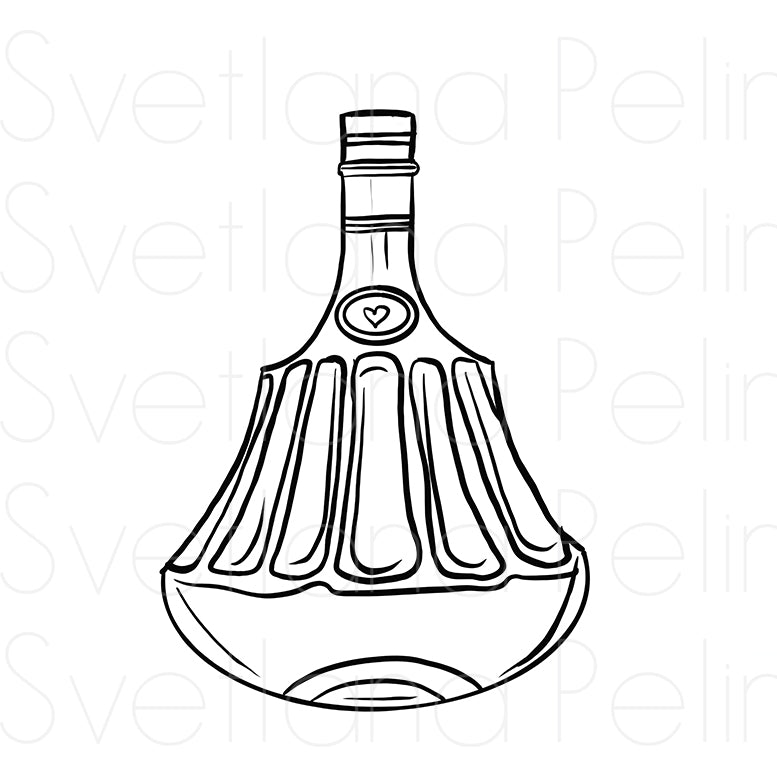 Cognac, Drinks, Printable Coloring Page, Printable Digital Files, INSTANT Download