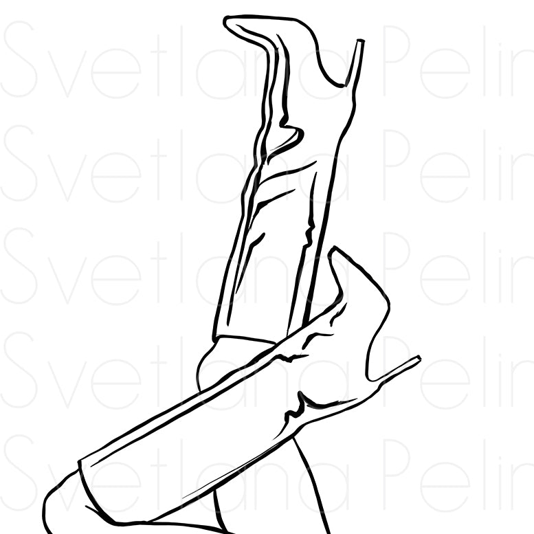 Women's Boots, Coloring Page, Printable Digital Files, INSTANT Download