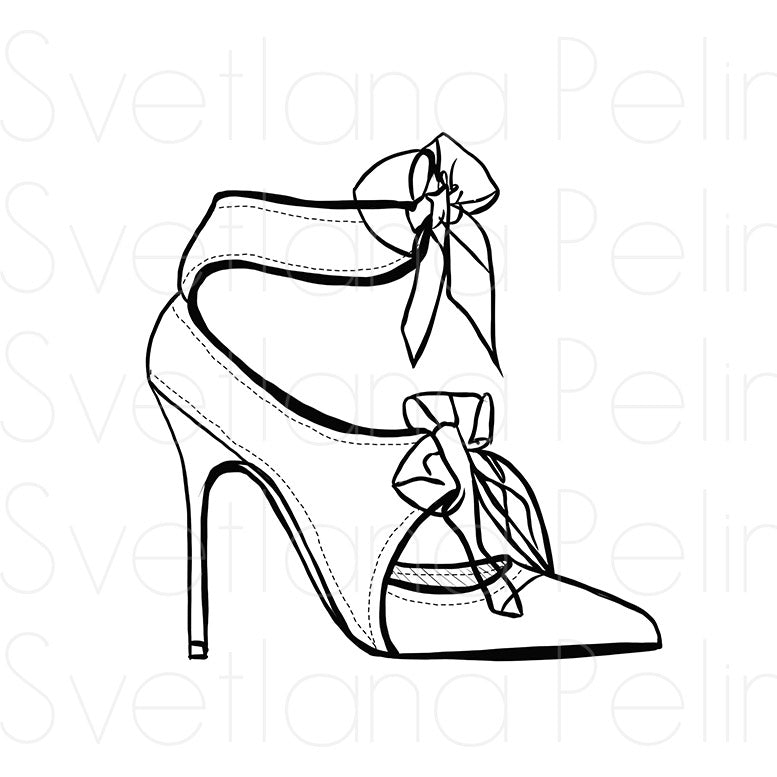 Booties, Women's Shoes, Coloring Page, Printable Digital Files, INSTANT Download