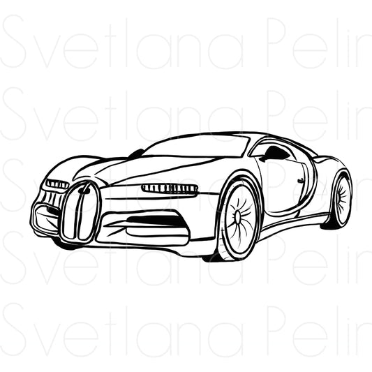 Luxury Car, Coloring Page, Printable Digital Files, INSTANT Download
