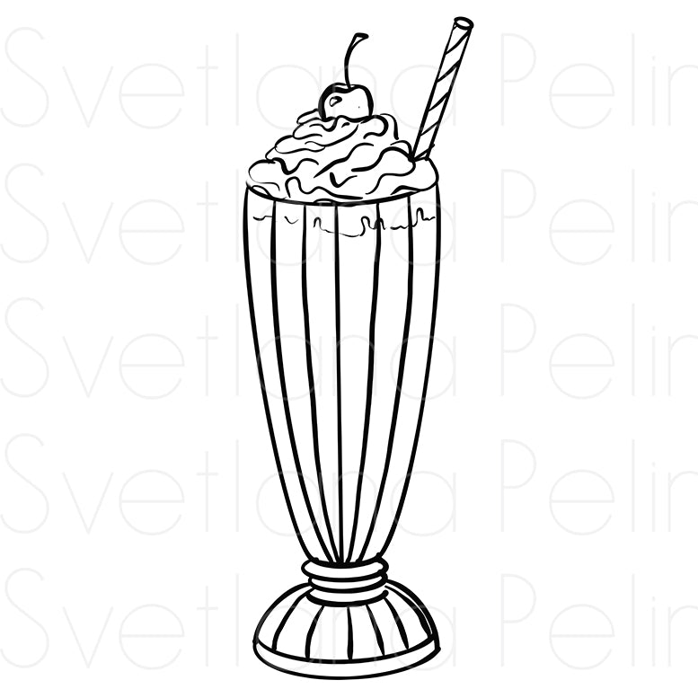Milk Shake, Drinks, Printable Coloring Page, Printable Digital Files, INSTANT Download
