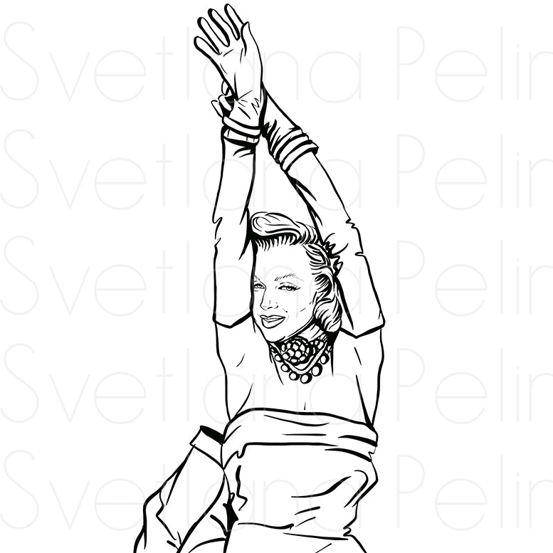 Marilyn Monroe, GPB, Coloring Page, Printable Digital Files, INSTANT Download