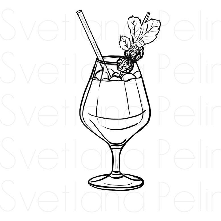 11 Printable Coloring Pages, Drinks, Cocktail, Printable Digital Files, INSTANT Download