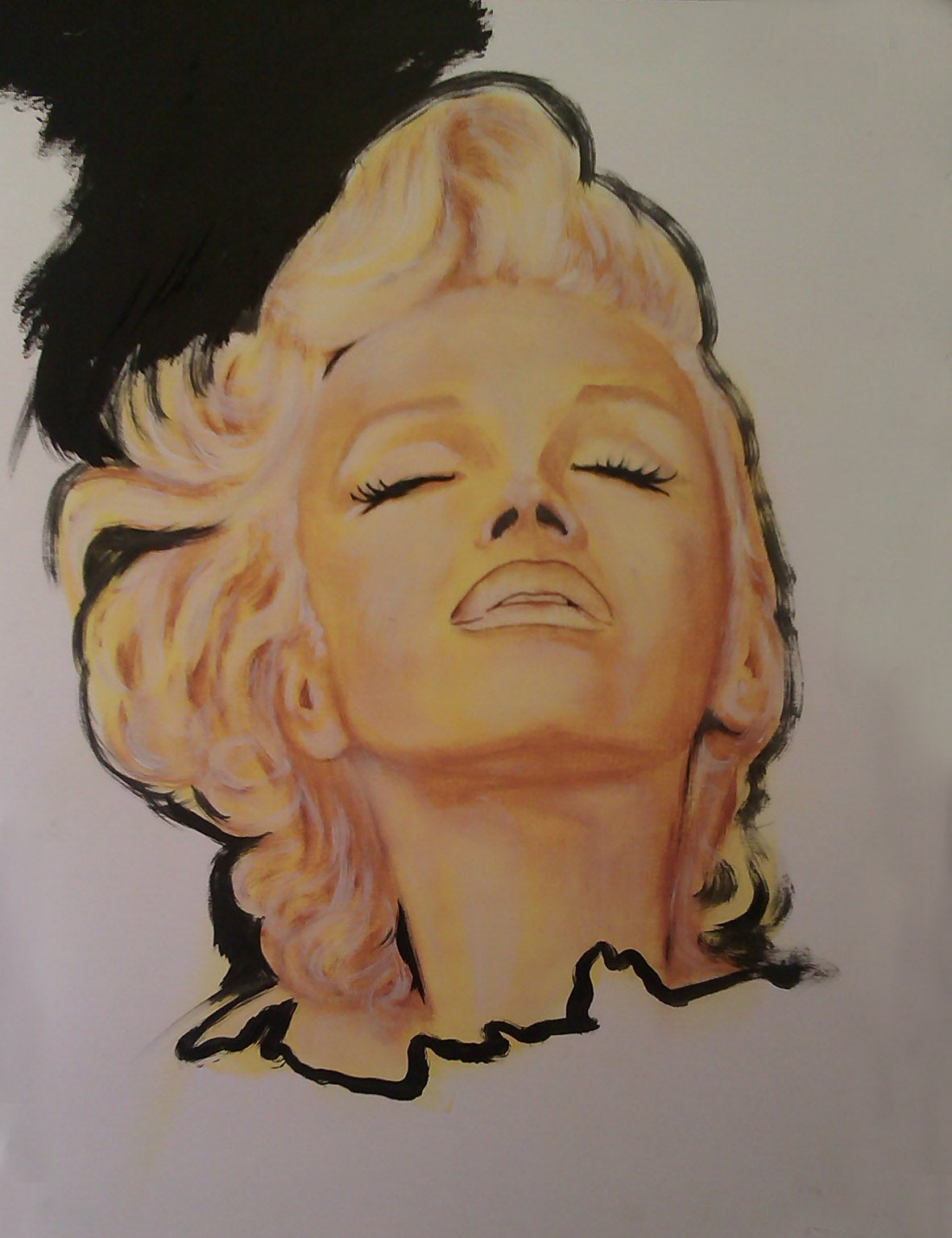 Marilyn Monroe, Milton Greene, Black coat, ORIGINAL Oil painting, Artwork by Svetlana Pelin