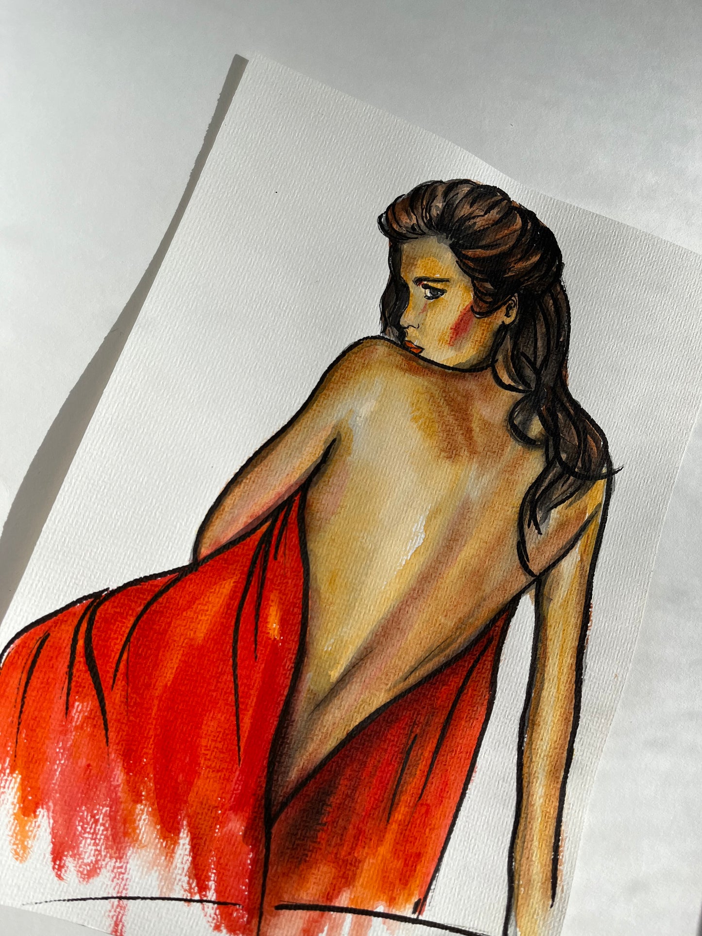Gia Marie Carangi, ORIGINAL Watercolor Painting, Artwork by Svetlana Pelin