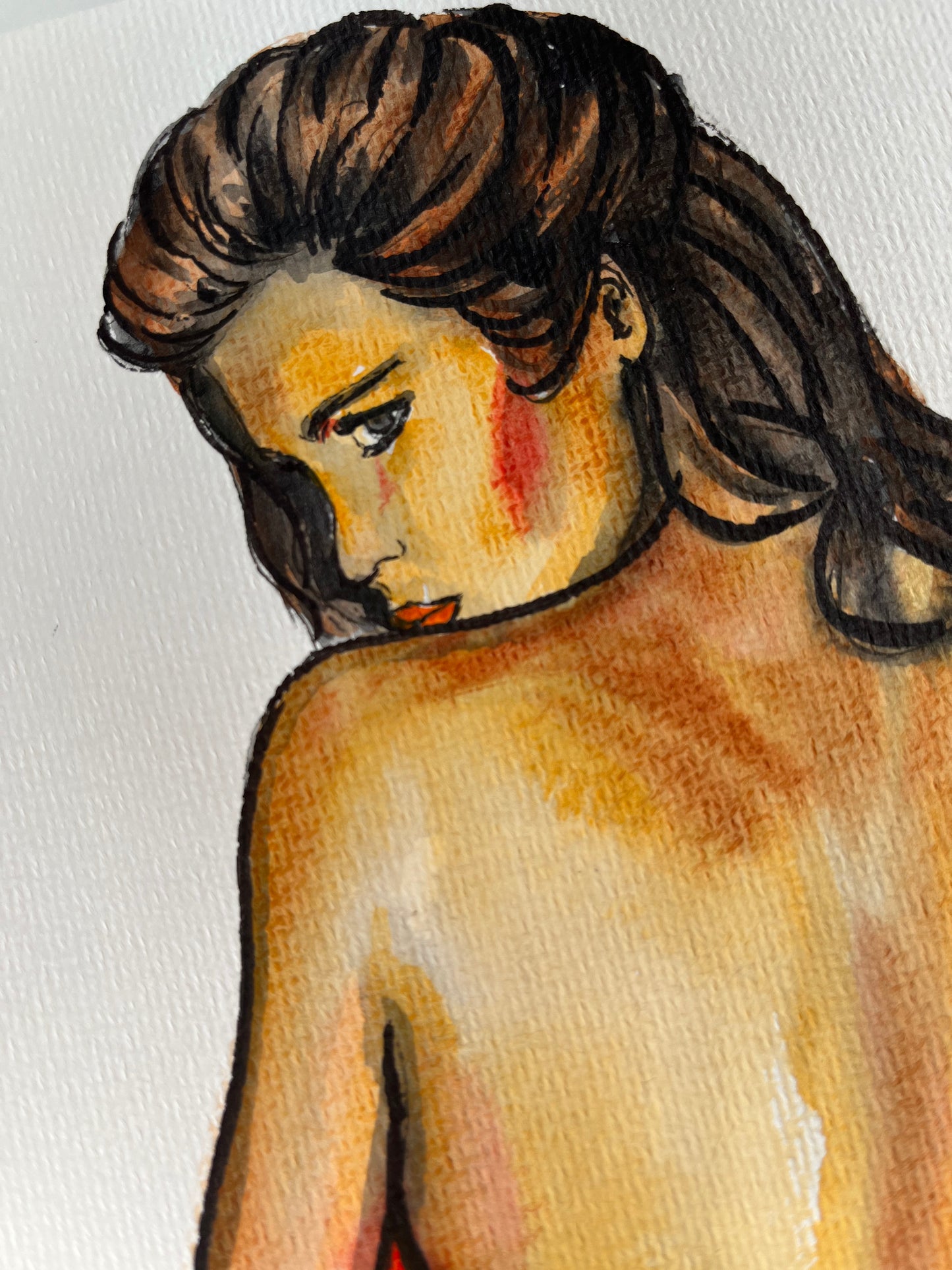 Gia Marie Carangi, ORIGINAL Watercolor Painting, Artwork by Svetlana Pelin