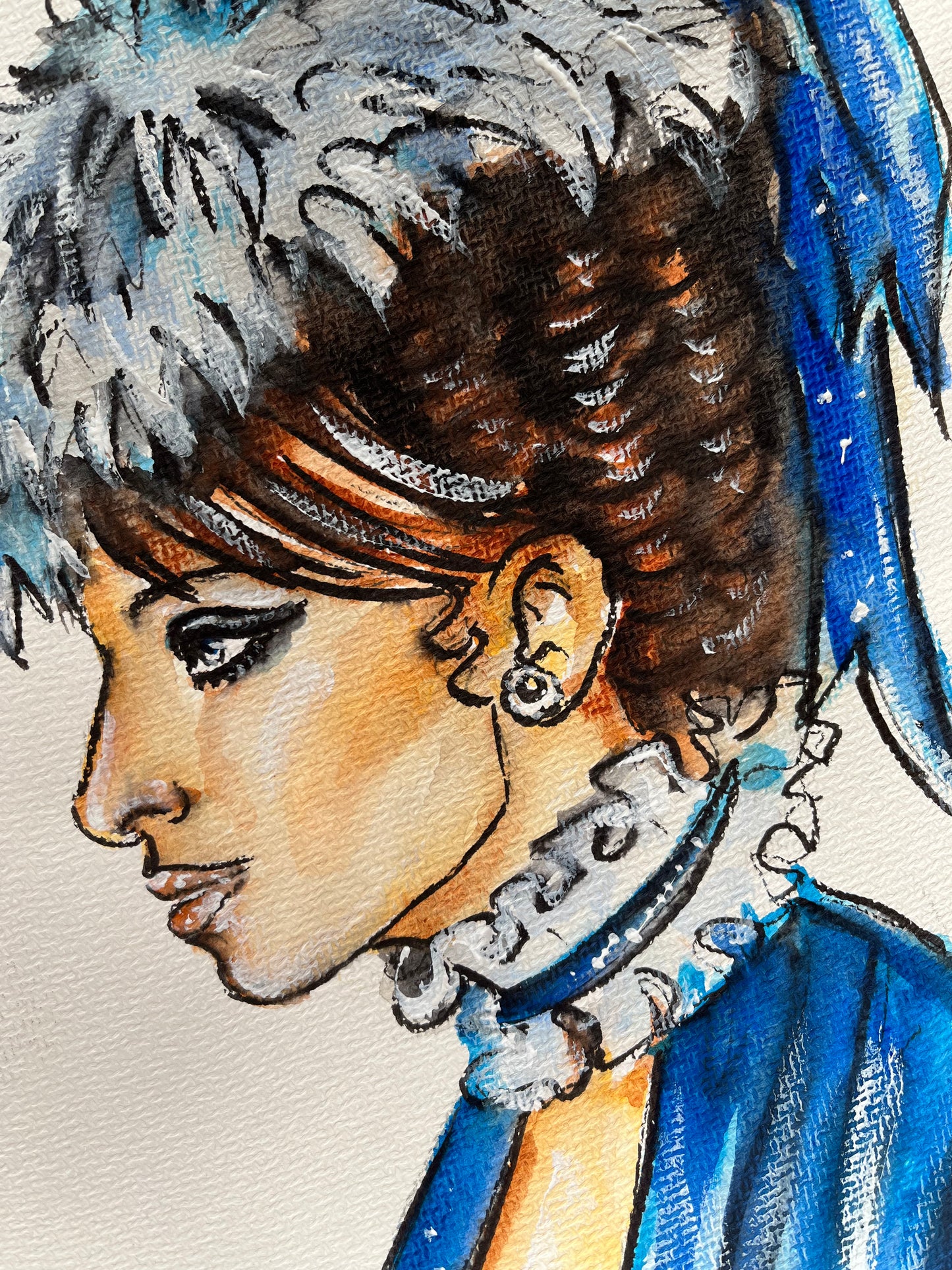 Barbra Streisand, BS, On a Clear Day, ORIGINAL Watercolor Painting, Artwork by Svetlana Pelin