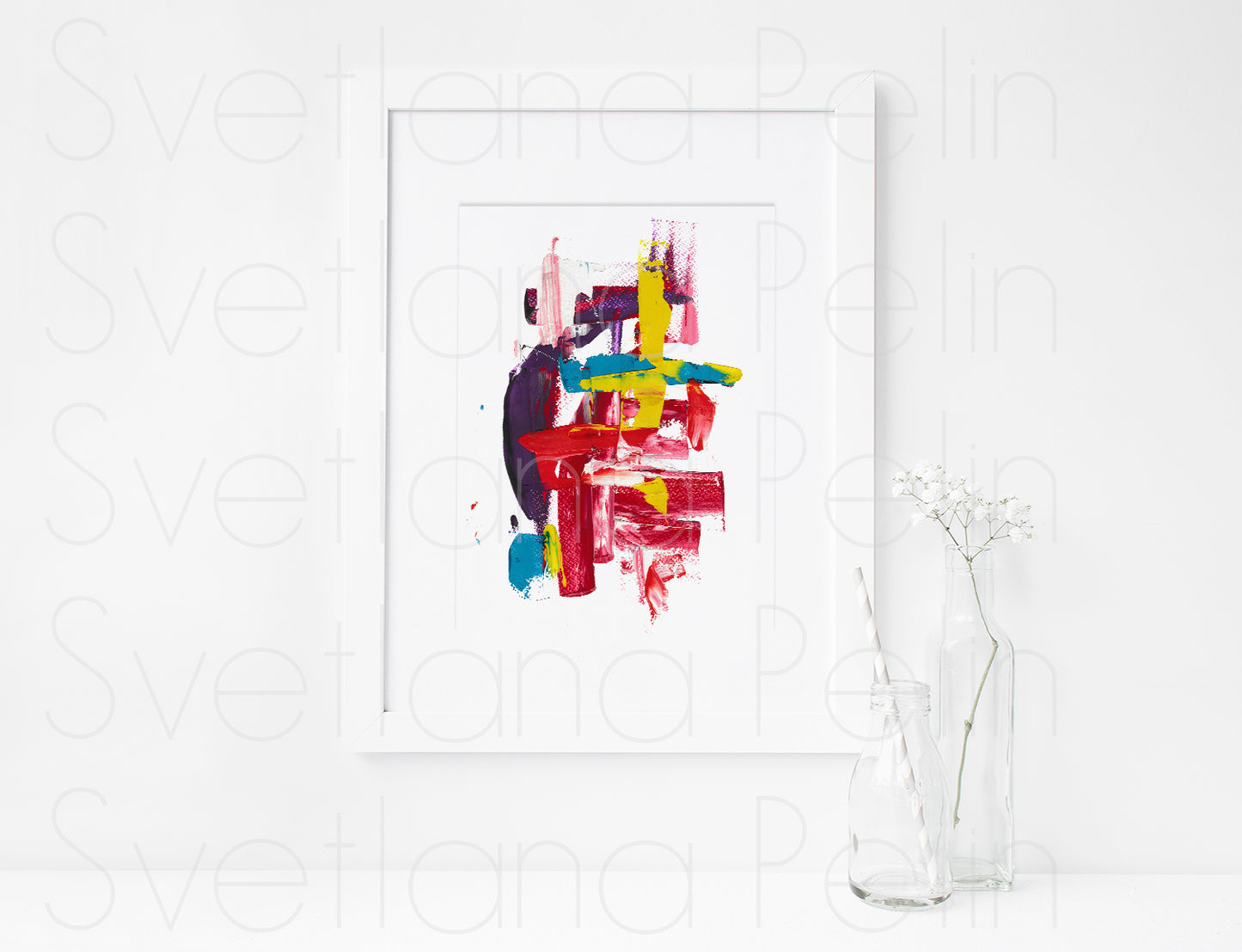 Modern Gouache Painting, Abstract Art, Wall Home Decor, INSTANT DOWNLOAD