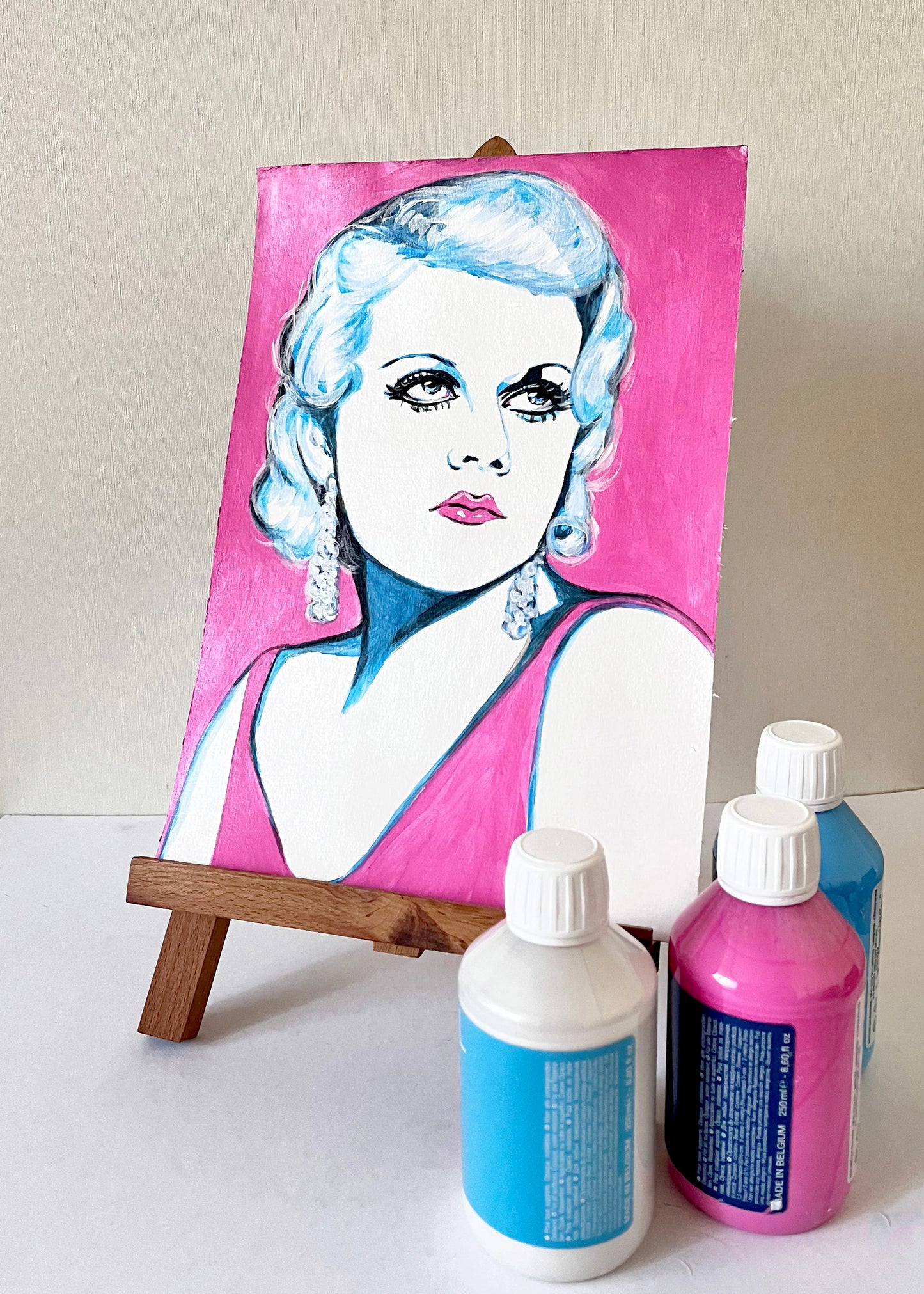 Jean Harlow, ORIGINAL Acrylic Painting, Artwork by Svetlana Pelin