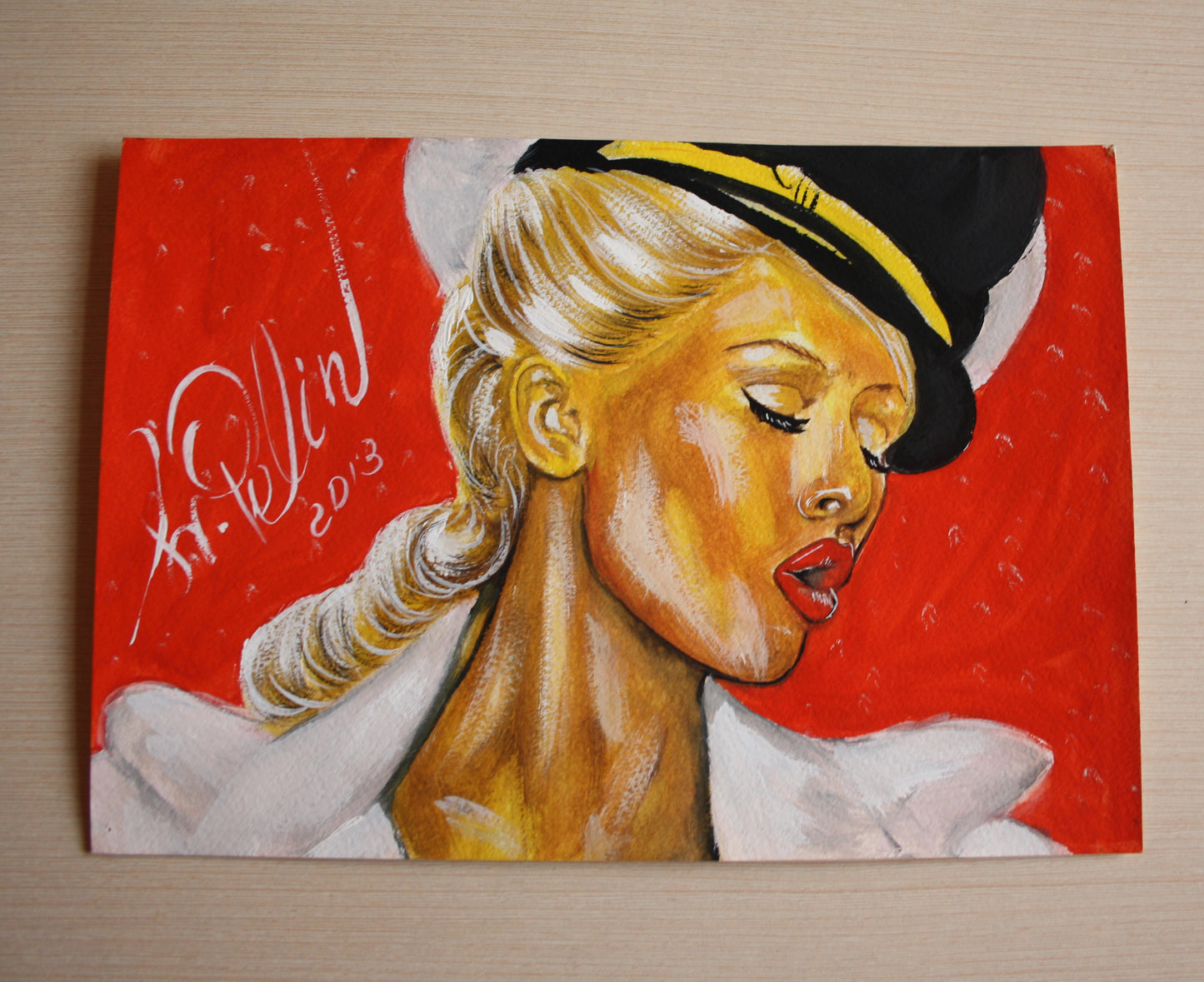 Christina Aguilera, ORIGINAL Gouache Painting, Artwork by Svetlana Pelin