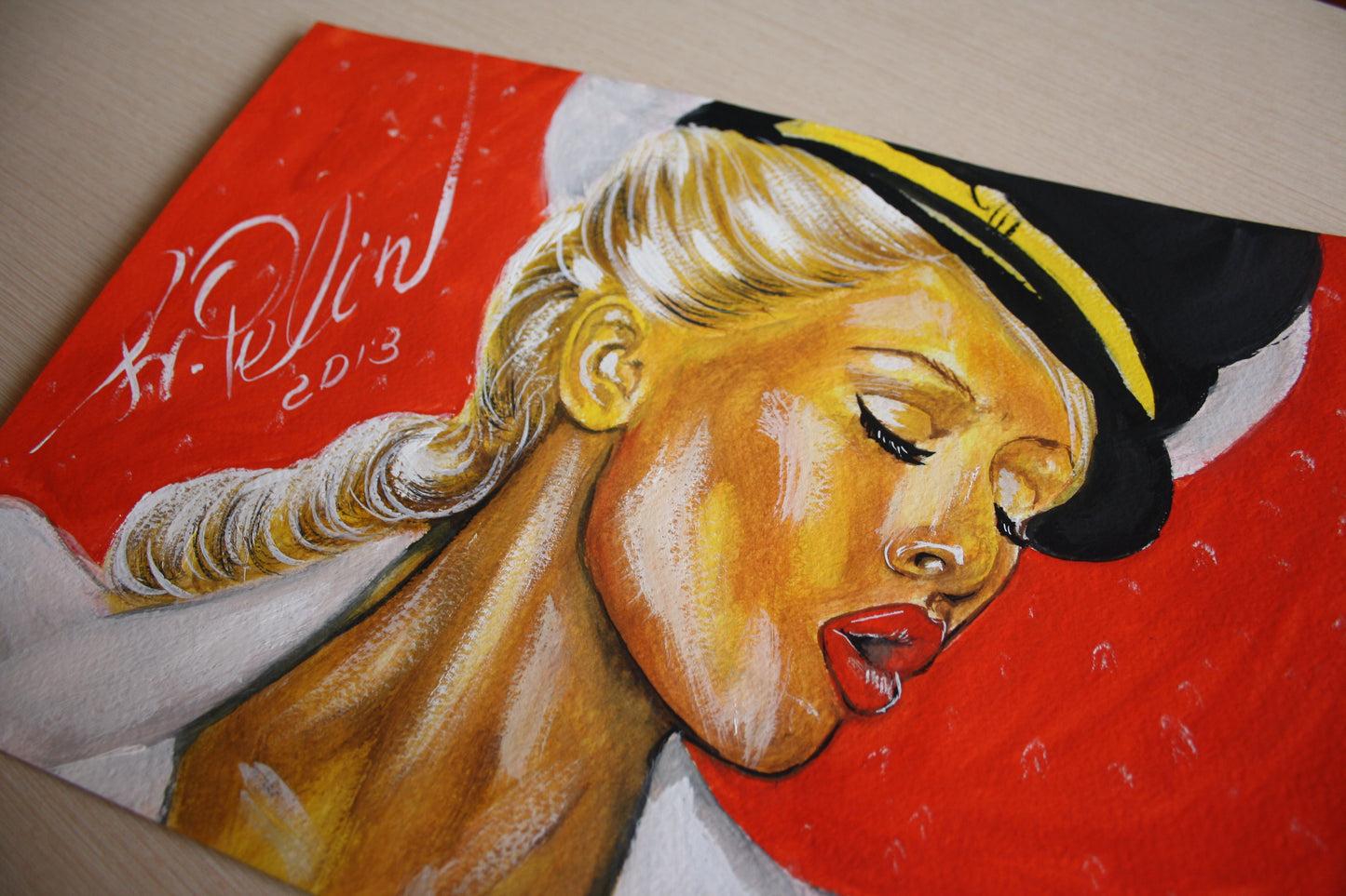 Christina Aguilera, ORIGINAL Gouache Painting, Artwork by Svetlana Pelin