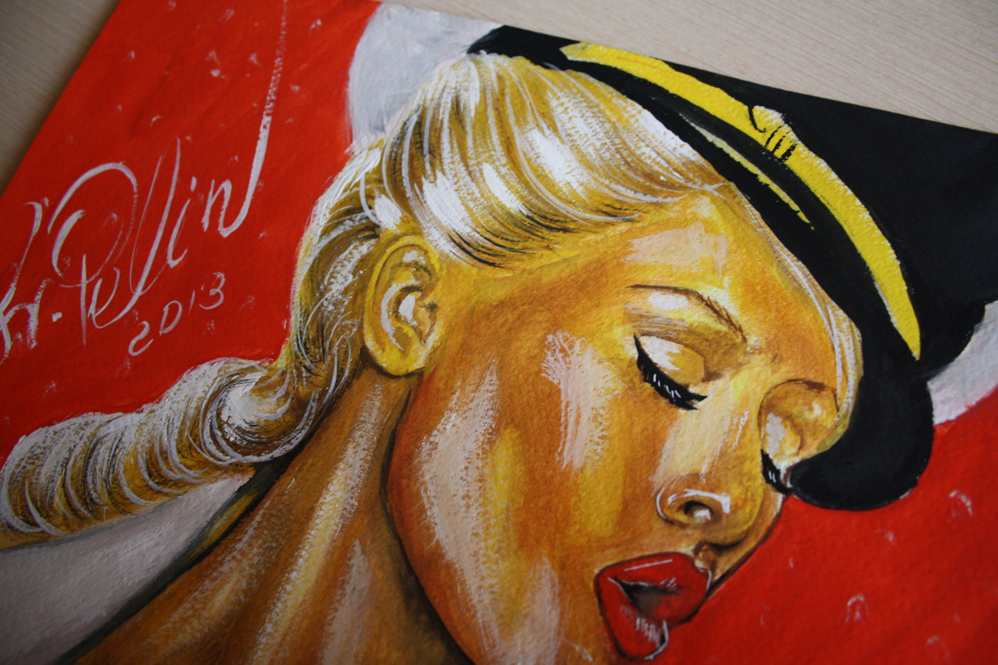 Christina Aguilera, ORIGINAL Gouache Painting, Artwork by Svetlana Pelin