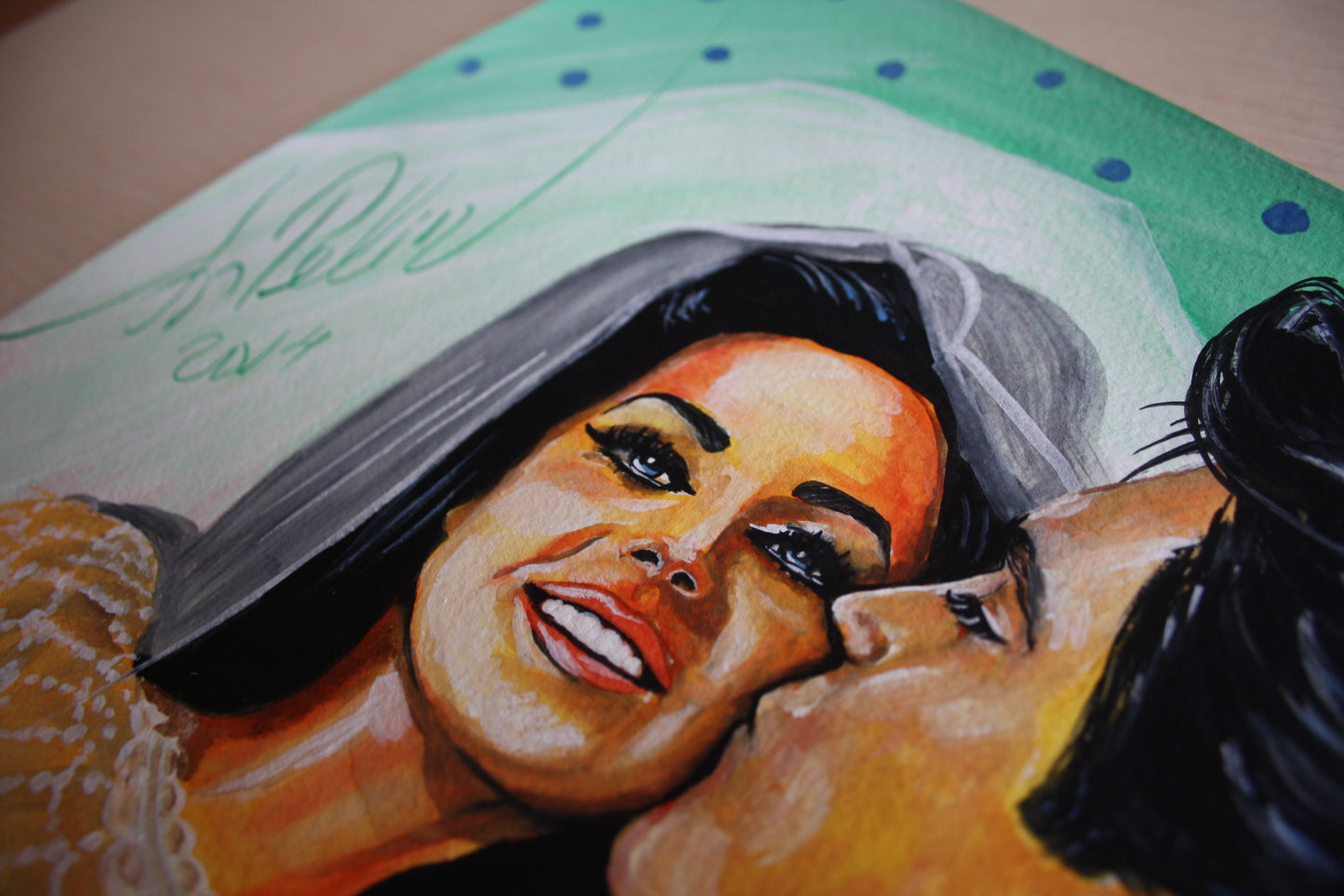 Elvis Presley & Priscilla, Wedding, ORIGINAL Gouache Painting, Artwork by Svetlana Pelin