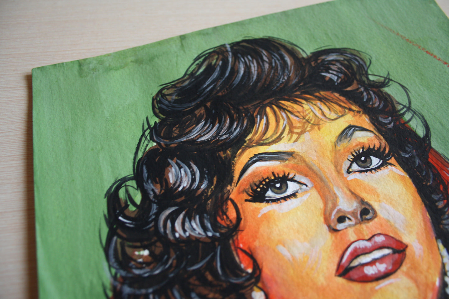 Gina Lollobrigida, Esmeralda, Notre-Dame de Paris, ORIGINAL Gouache painting, Artwork by Svetlana Pelim