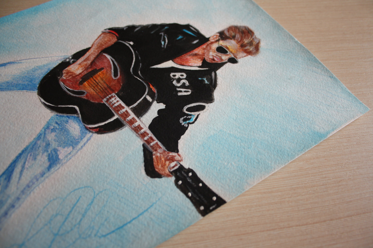 George Michael, GM, ORIGINAL Watercolor pencils drawing, Artwork by Svetlana Pelin