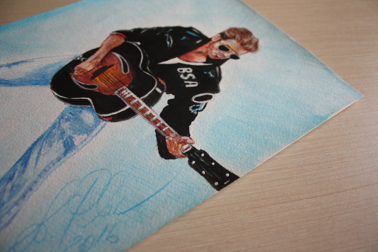 George Michael, GM, ORIGINAL Watercolor pencils drawing, Artwork by Svetlana Pelin