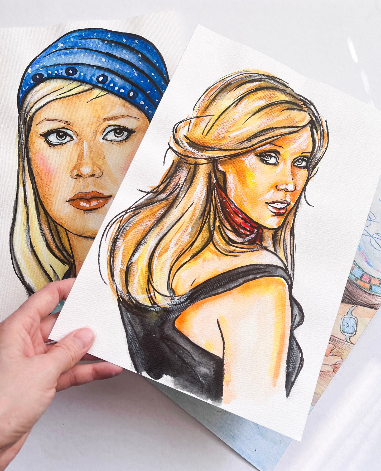 Agnetha AF, ORIGINAL Watercolor Painting, Artwork by Svetlana Pelin