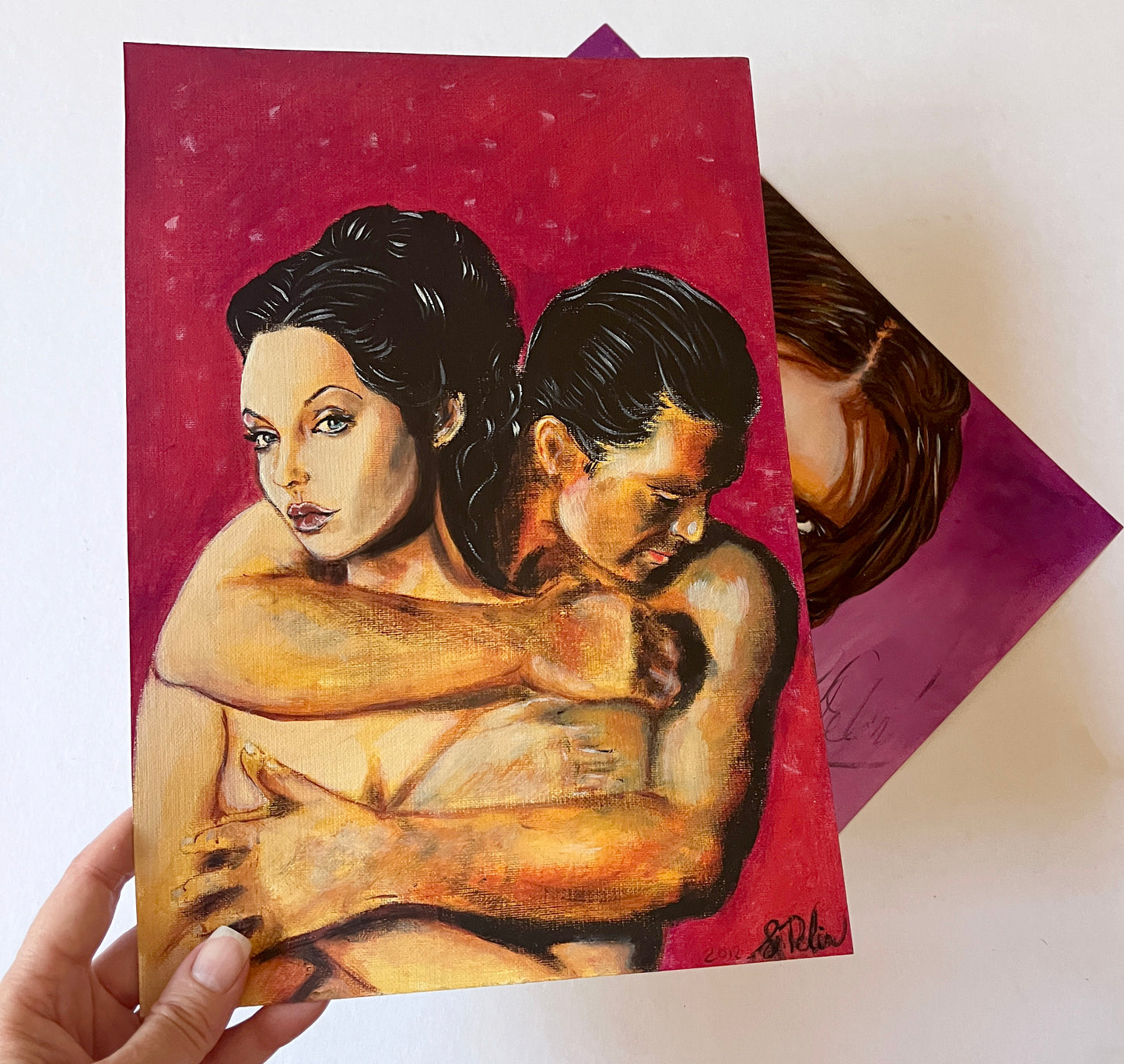 Angelina Jolie, Antonio Banderas, Original Sin, ORIGINAL Oil Painting, Artwork by Svetlana Pelin