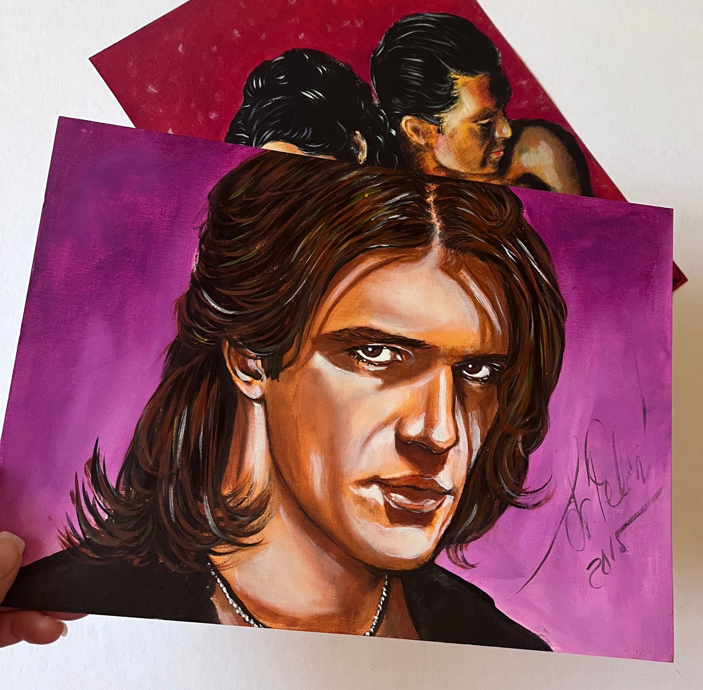Antonio Banderas, ORIGINAL Oil Painting, Artwork by Svetlana Pelin